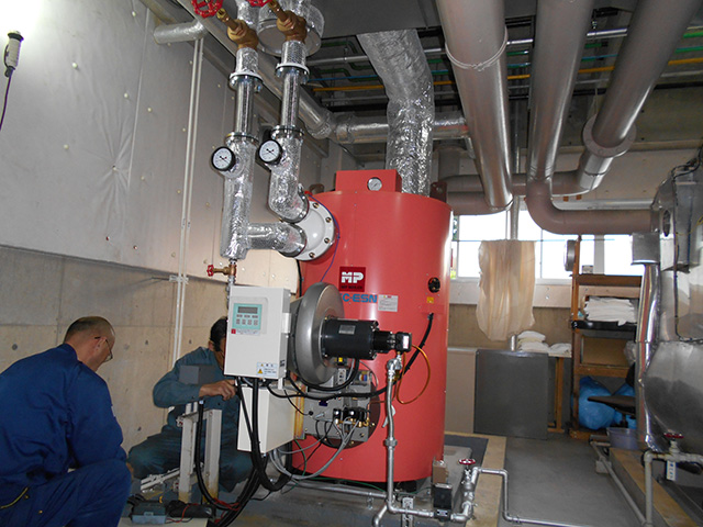 ボイラー試運転の様子